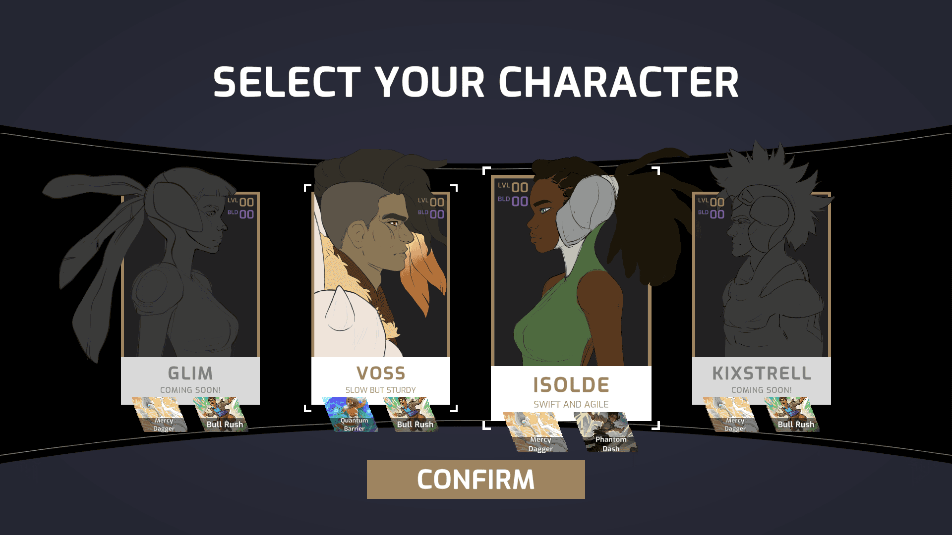 Character select screen